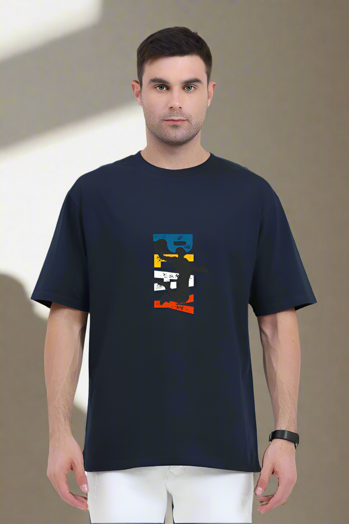 MadInkCo. Men round neck Oversized Tshirt Black, Sporty