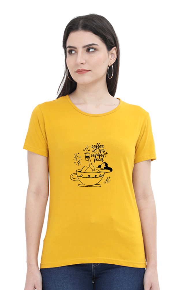 MadInkCo. Women round neck Tshirt- coffee lover