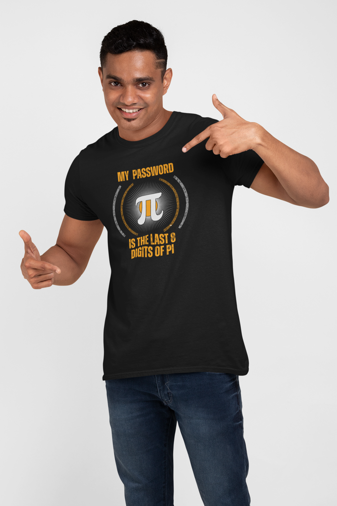 Madinkco Men’s "Password is Pi" Geek T-Shirt - Math Humor Graphic