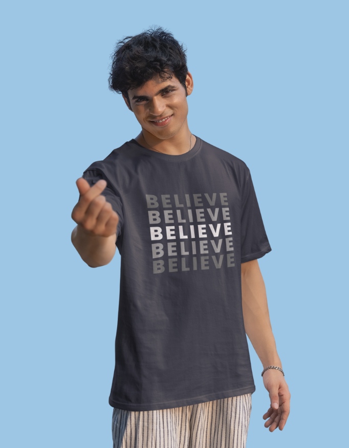 MadInkCo. Men Oversized Standard T-Shirt - Believe