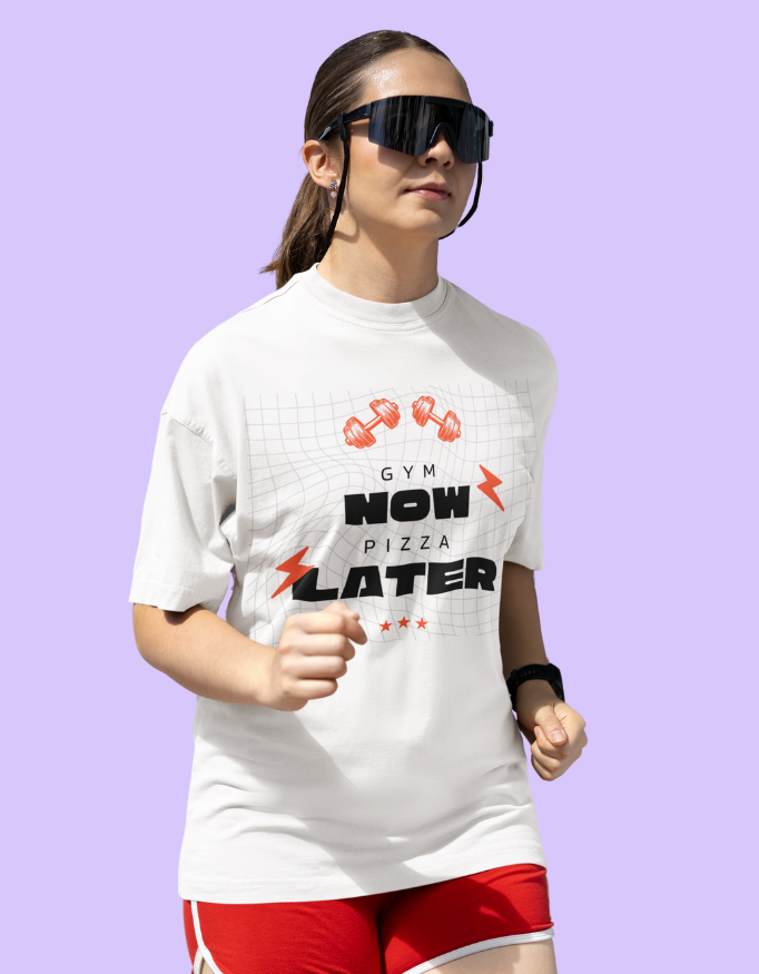 MadInkCo.Unisex Supima T-Shirt -Gym now pizza later