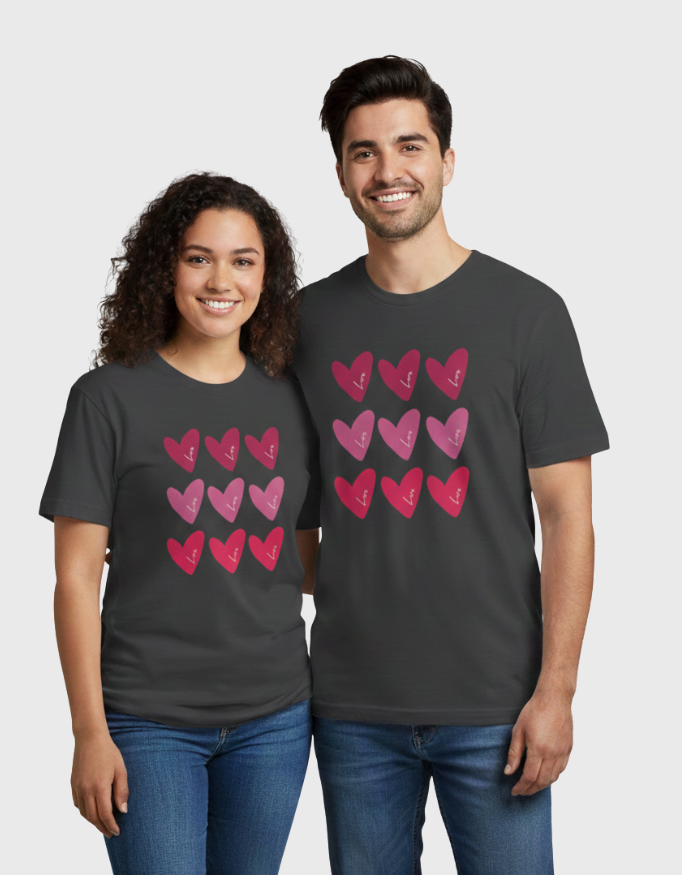 MadInkCo. Unisex Classic Crew T-Shirt - Love Hearts
