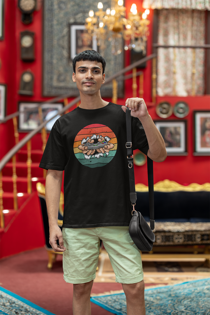 Madinkco Men’s Retro Gamer T-Shirt - Vintage Controller Graphic