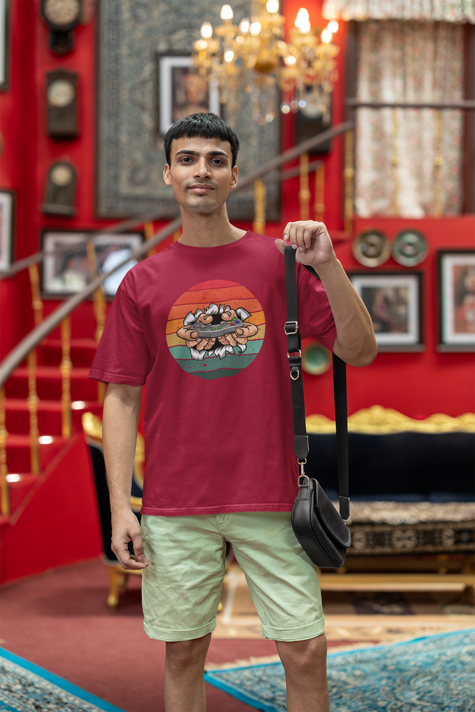 Madinkco Men’s Retro Gamer T-Shirt - Vintage Controller Graphic