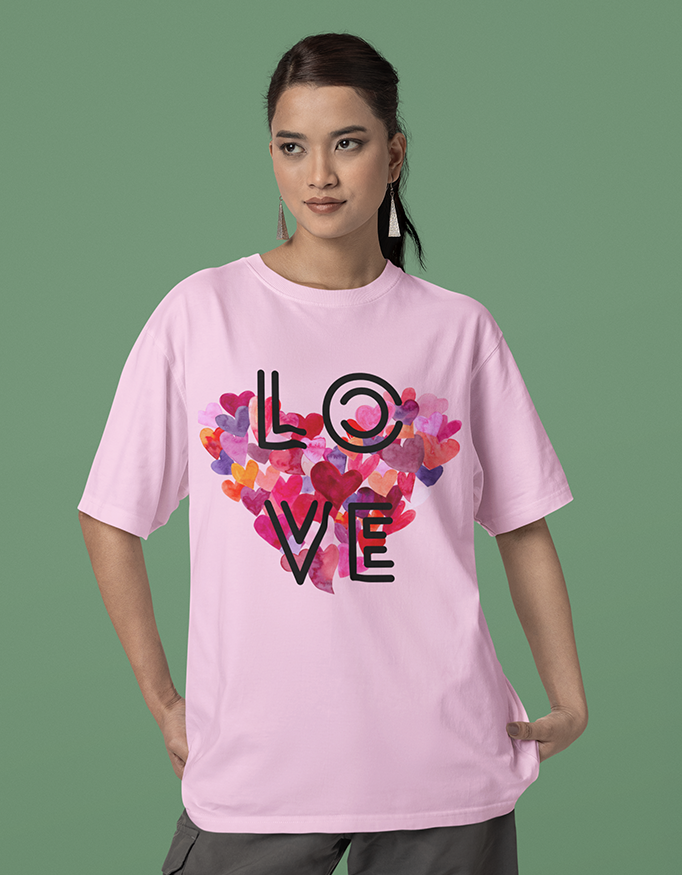 MadInkCo. Women Oversized Classic T-Shirt - LOVE