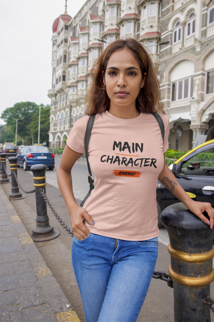 Madinkco Women's "Main Character Energy" Graphic T-Shirt - Empowering Quote Tee