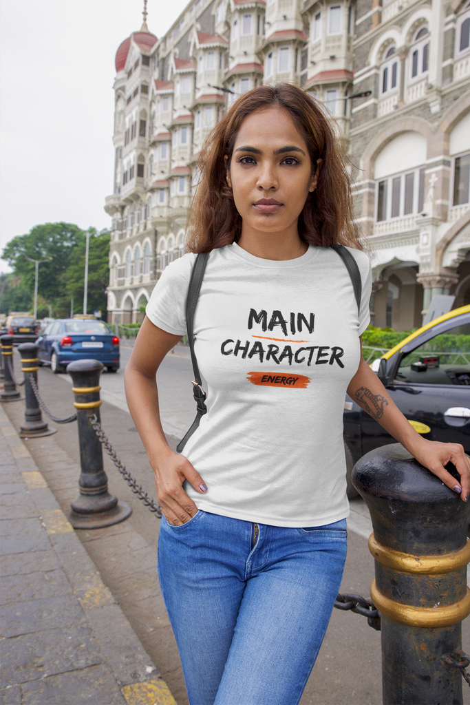 Madinkco Women's "Main Character Energy" Graphic T-Shirt - Empowering Quote Tee
