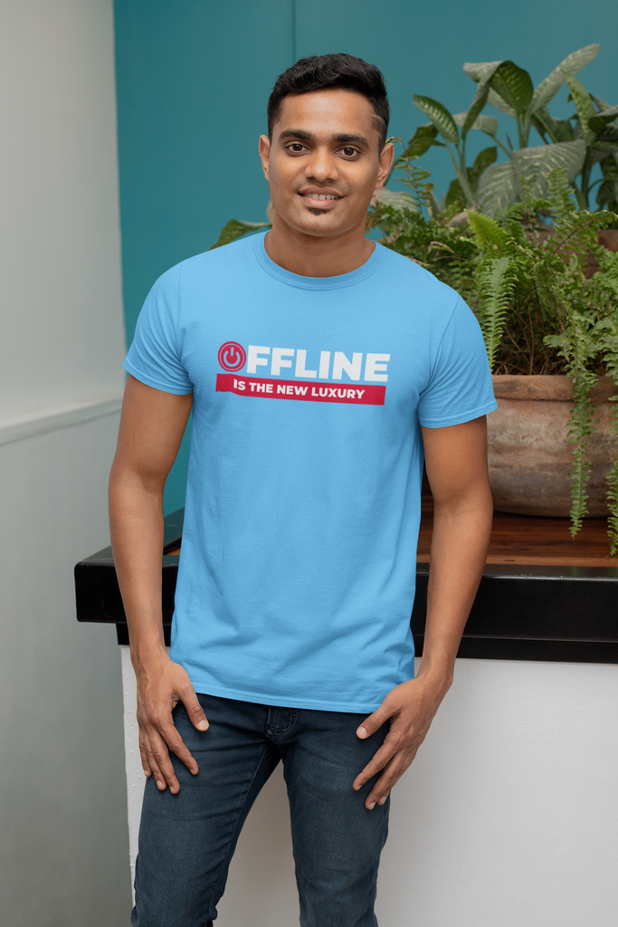 Madinkco Men’s "Offline Is The New Luxury" T-Shirt - Minimalist Graphic