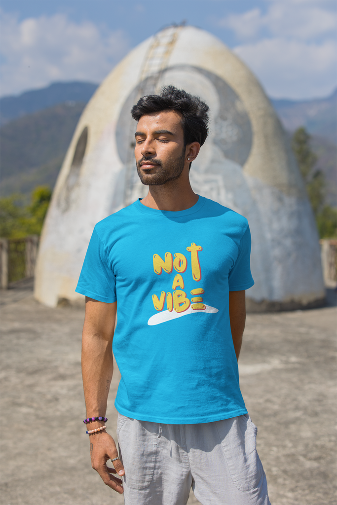 Madinkco Men’s "Not A Vibe" Black T-Shirt - Statement Graphic Tee