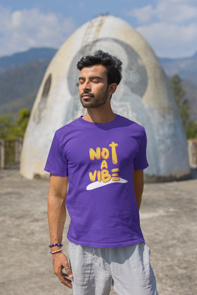 Madinkco Men’s "Not A Vibe" Black T-Shirt - Statement Graphic Tee
