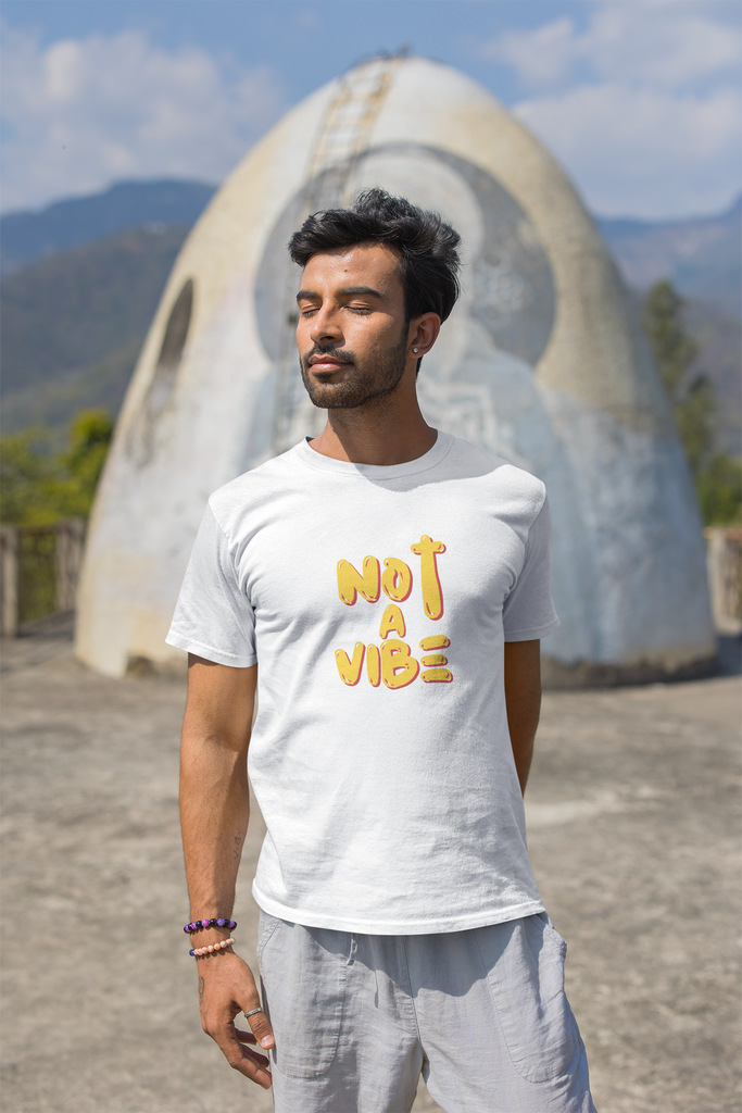 Madinkco Men’s "Not A Vibe" Black T-Shirt - Statement Graphic Tee