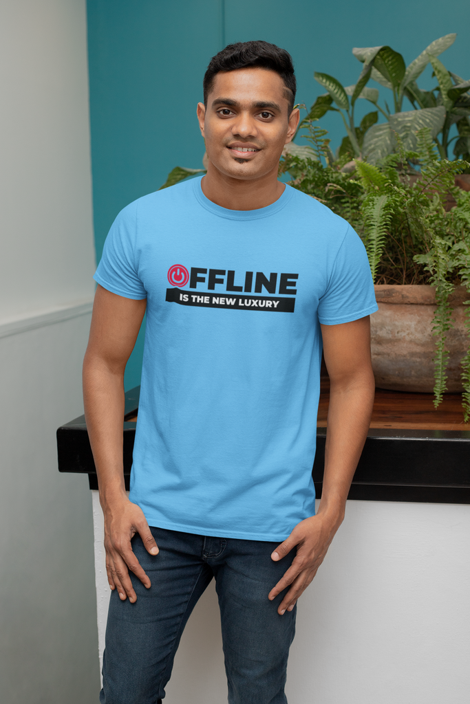 Madinkco Men’s "Offline Is The New Luxury" T-Shirt - Minimalist Graphic