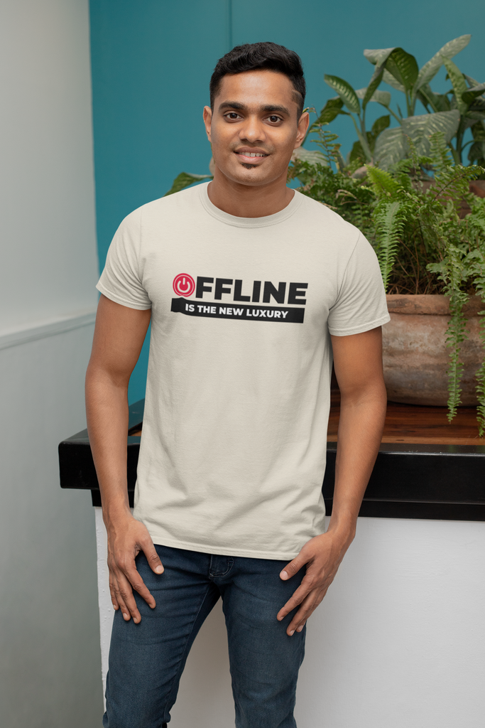 Madinkco Men’s "Offline Is The New Luxury" T-Shirt - Minimalist Graphic