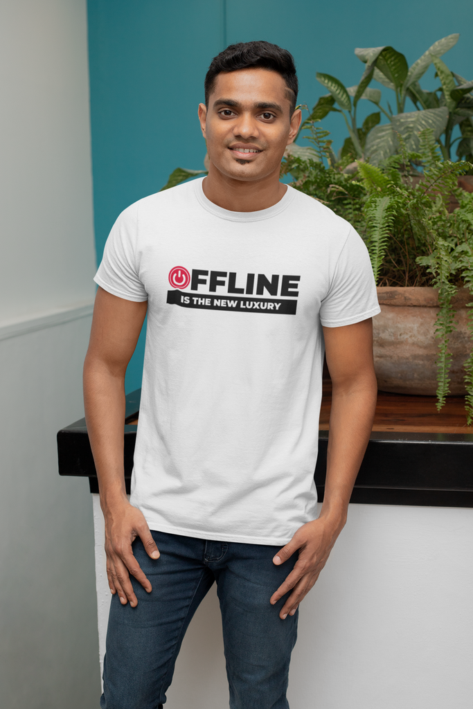 Madinkco Men’s "Offline Is The New Luxury" T-Shirt - Minimalist Graphic