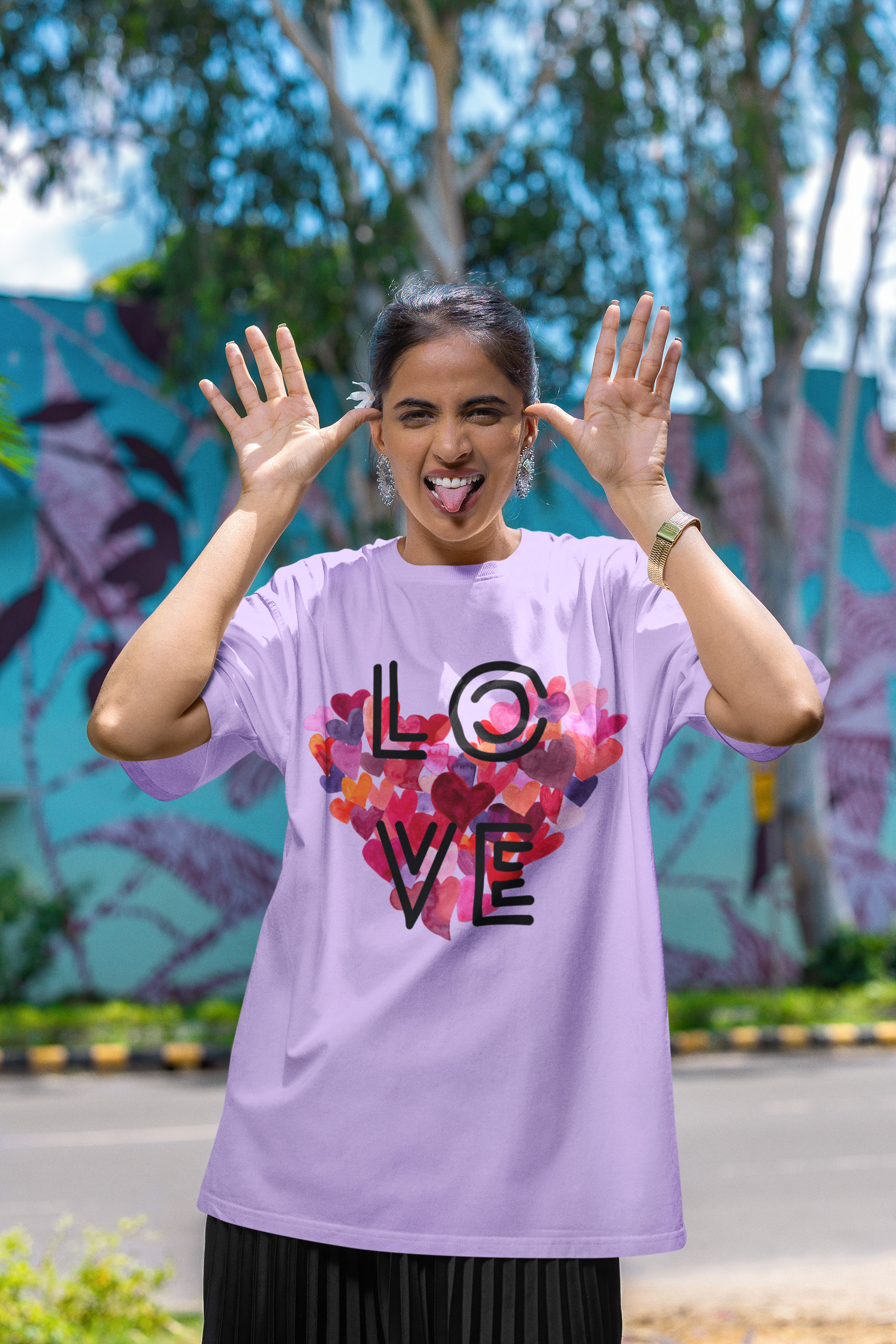 MadInkCo. Women Oversized Classic T-Shirt - LOVE