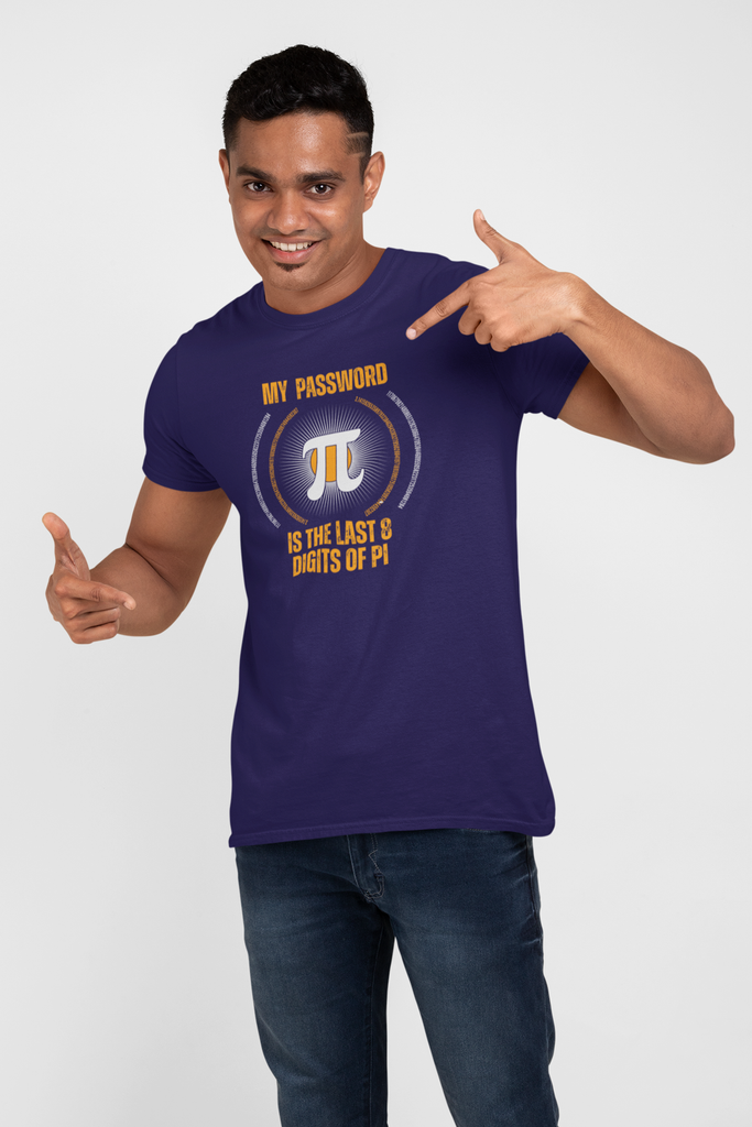 Madinkco Men’s "Password is Pi" Geek T-Shirt - Math Humor Graphic